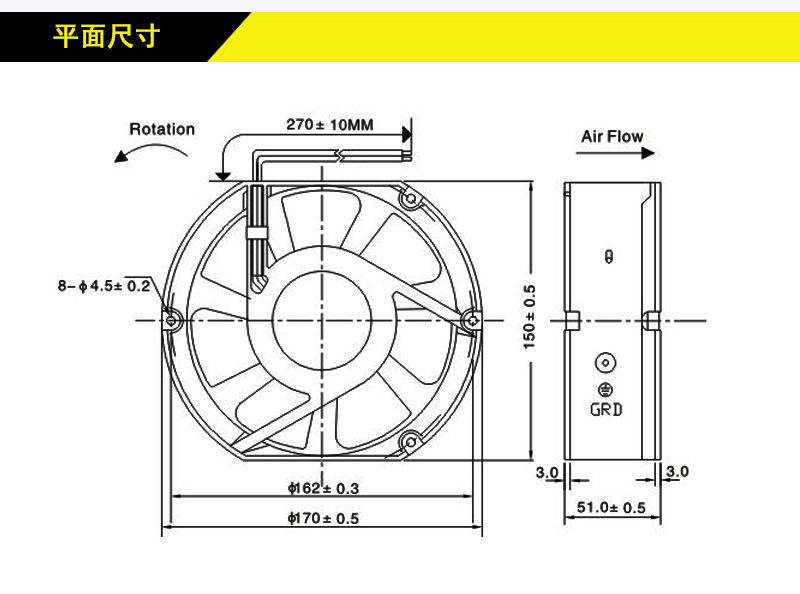 厂家供应17251 220V轴流风扇 RG17251大风量散热风扇
