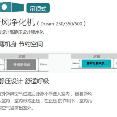 赛姆尼Dream250 新风系统**品牌之一 增氧除霾新风净化 空气净化设备