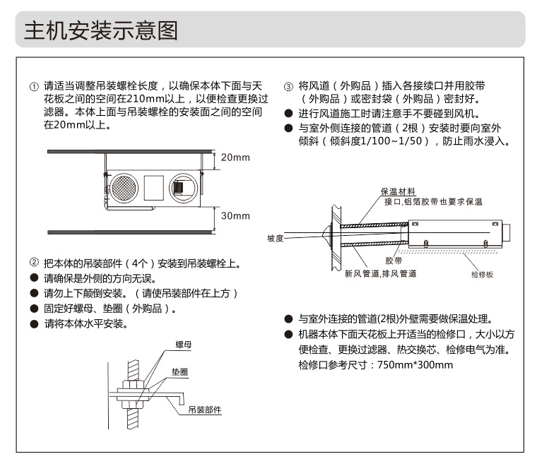 沃森新风系统ERV200/h高效全热新风机多层过滤